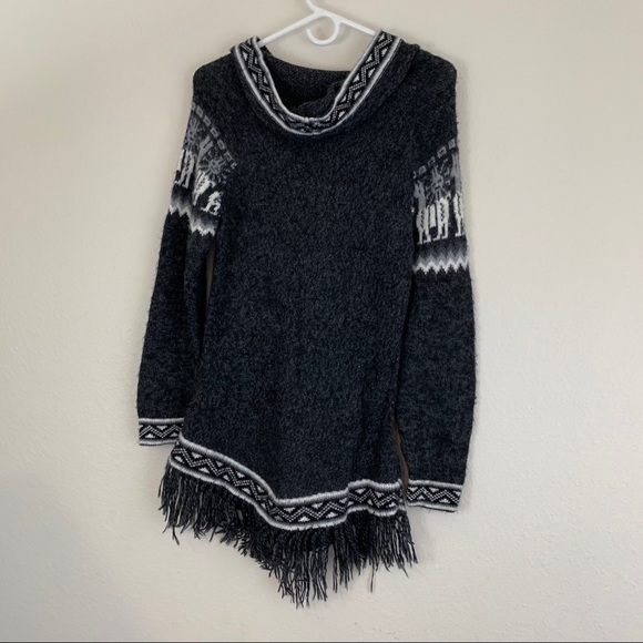 Kactus Artesanias Alpaca Sweater Fringed Boho - Picture 2 of 4